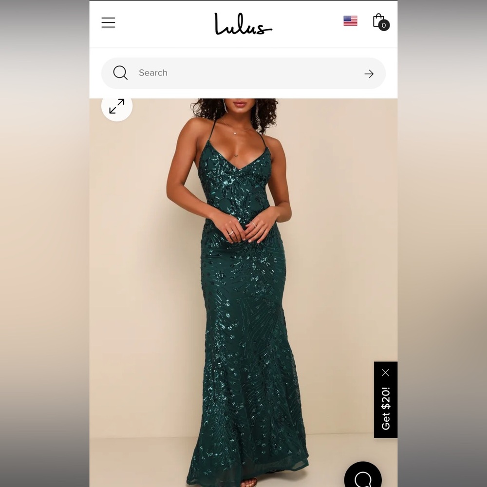 Green sparkle formal dress